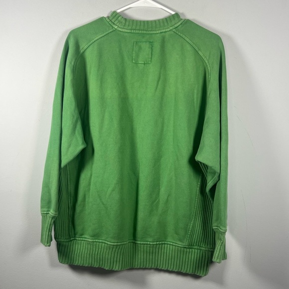 Aerie Down to Earth Oversized Green Spellout Logo Crewneck XS - Picture 6 of 6